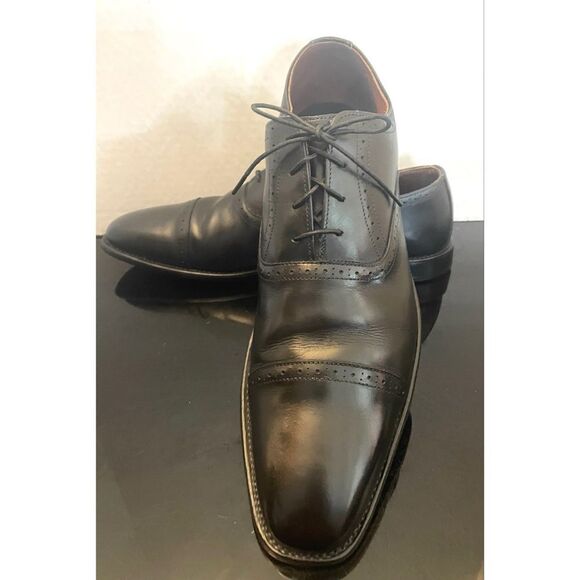 Allen Edmonds Evanston Men's BLACK Leather Shoes Lace-up Cap Toe Size 13B - Picture 6 of 12